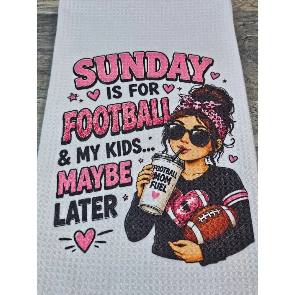 Football Mom Sunday Kitchen Towel Funny Game Day Sports Mom Gift